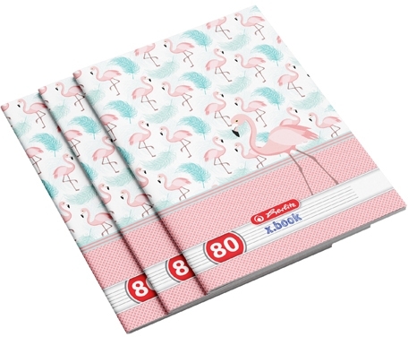 Caiet A4, 80 file, dictando, Flamingo, 5 buc/set, Herlitz