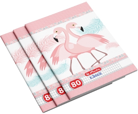 Caiet A4, 80 file, matematica, Flamingo, 5 buc/set, Herlitz