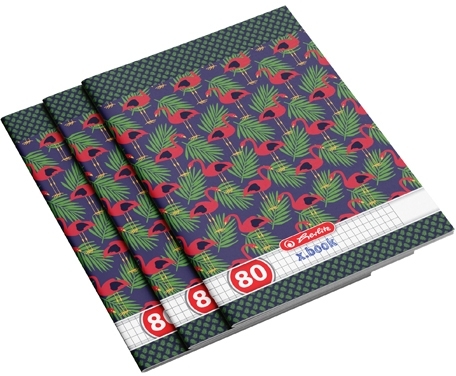 Caiet A4, 80 file, matematica, Flamingo, 5 buc/set, Herlitz
