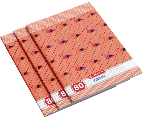 Caiet A4, 80 file, matematica, Flamingo, 5 buc/set, Herlitz