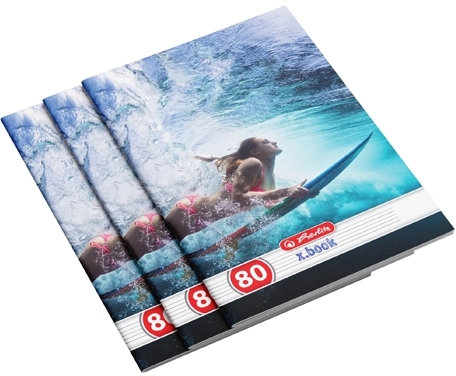 Caiet A4, 80 file, dictando, Extreme, 5 buc/set, Herlitz