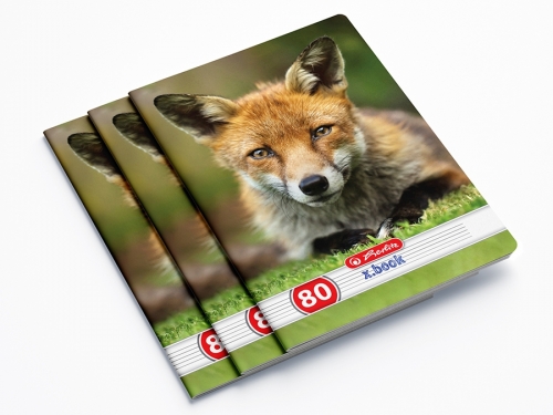 Caiet A4, 80 file, dictando, Animals, 5 buc/set, Herlitz
