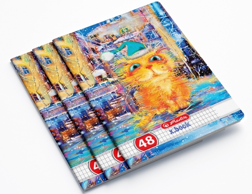 Caiet A5, 48 file, matematica, Crazy Cats, 10 buc/set, Herlitz