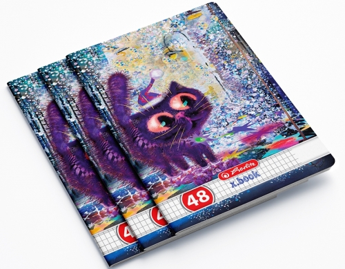 Caiet A5, 48 file, matematica, Crazy Cats, 10 buc/set, Herlitz