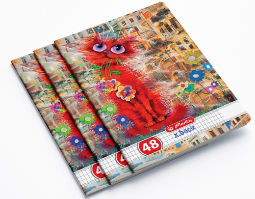 Caiet A5, 48 file, matematica, Crazy Cats, 10 buc/set, Herlitz