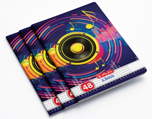 Caiet A5, 48 file, matematica, Music, 10 buc/set, Herlitz