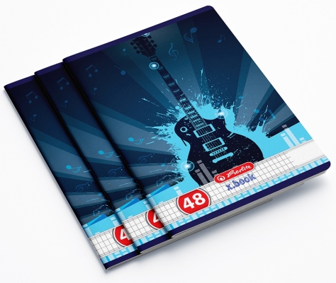 Caiet A5, 48 file, matematica, Music, 10 buc/set, Herlitz