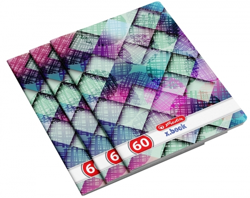 Caiet A4, 60 file, velin, Holografic, 5 buc/set, Herlitz
