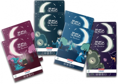 Caiet A5, 48 file, velin, colturi rotunjite, Magic, 10 buc/set, Herlitz