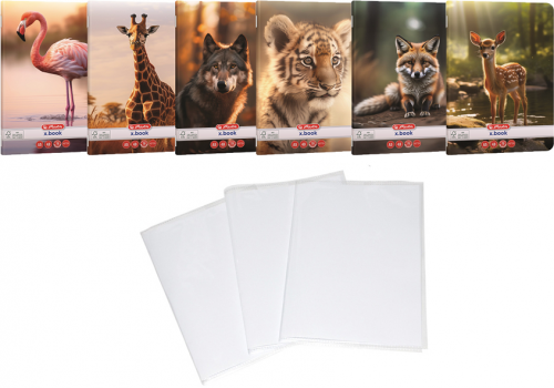 Pachet 10 caiete + coperti A5 , 48 file, velin, Animals, diverse modele, Herlitz