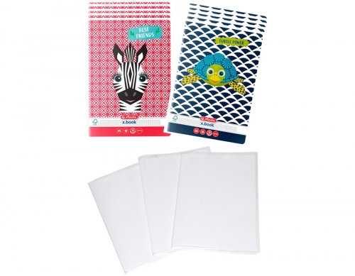 Pachet 10 caiete + coperti A5, 48 file, patratele, Cute Animals, Herlitz