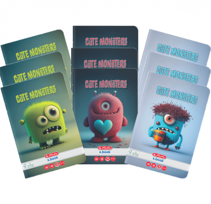 Caiet A5, 48 file, dictando, Cute Monster, 10 buc/set, Herlitz