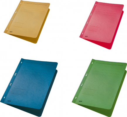 Dosar carton color, cu capse, coperta 1/1, 4 culori, 20 buc/set Leitz