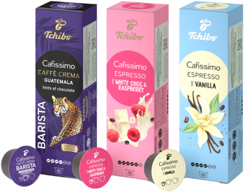 Pachet cafea Summer Pack capsule Tchibo Cafissimo 3 cutii/set