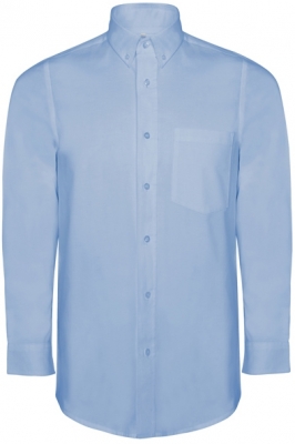 Camasa cu maneca lunga Oxford, pentru barbati, Albastru Celest, Roly 
