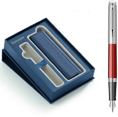 Stilou Waterman Hemisphere Essential Red + cutie cu etui cu clapa