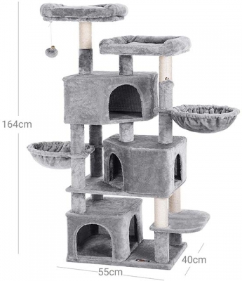 Copac pentru pisici de 164 cm, gri deschis Feandrea
