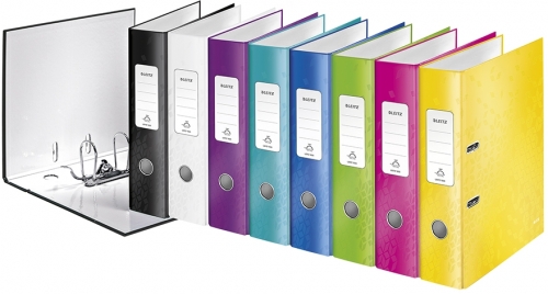 Biblioraft  180° WOW, carton laminat, partial reciclat, certificare FSC, A4, 80 mm, Leitz