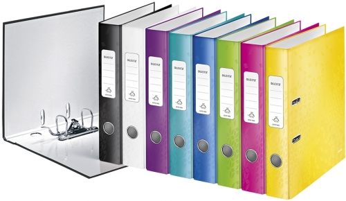 Biblioraft  180° WOW, carton laminat, partial reciclat, certificare FSC, A4, 52 mm, Leitz