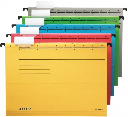 Dosar suspendabil  Alpha, carton, partial reciclat, certificare Blue Angel, reciclabil, A4 Leitz
