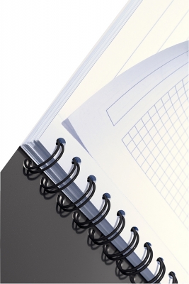 Caiet de birou  Office, carton laminat, certificare FSC, reciclabil, A5, 90 coli, cu spira, matematica, Leitz