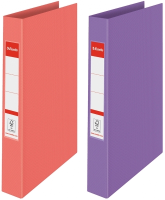 Caiet mecanic  Colour'Breeze, PP/PP, partial reciclat, certificare FSC, A4, mecanism 2R, inel 25 mm, Esselte