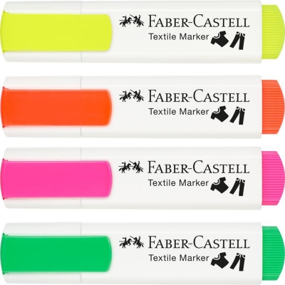 Marker textil Neon, varf tesit, 1-5 mm Faber-Castell