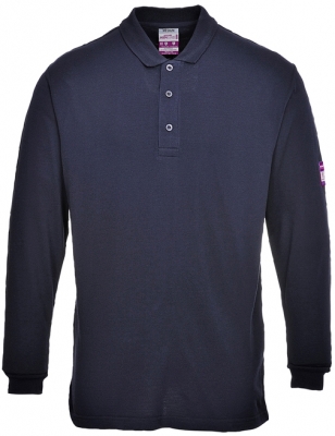 Tricou polo cu maneca lunga ignifug si antistatic , Navy, Portwest