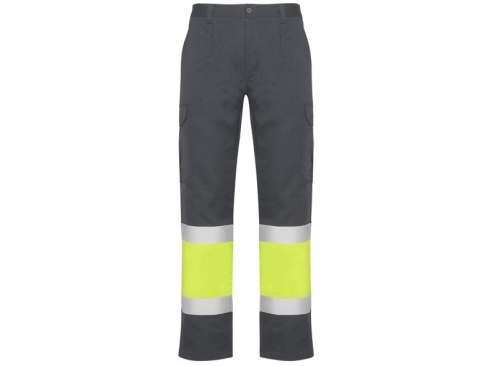 Pantaloni de vara Hi-Vis Naos, pentru barbati, Plumb/Galben Fluorescent, Roly 
