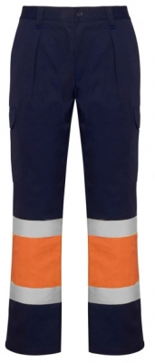 Pantaloni de iarna Hi-Vis Soan, pentru barbati, Bleumarin/Portocaliu Fluorescent, Roly 
