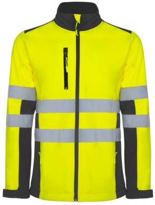 Jacheta soft shell Hi-Vis Antares, pentru barbati, Plumb/Galben Fluorescent, Roly 