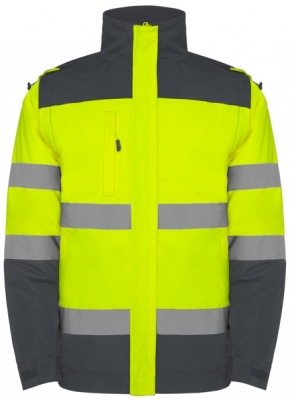 Geacă parka Hi-Vis Epsylon, pentru barbati, Plumb/Galben Fluorescent, Roly 