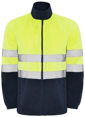 Jacheta din polar Hi-Vis Altair, pentru barbati, Bleumarin/Galben Fluorescent, Roly 