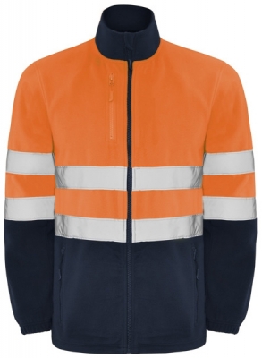 Jacheta din polar Hi-Vis Altair, pentru barbati, Bleumarin/Portocaliu Fluorescent, Roly
