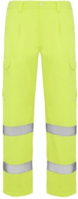 Pantaloni Hi-Vis Alfa, pentru barbati, Galben Fluorescent, Roly 