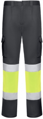 Pantaloni Hi-Vis Daily Stretch Hv, pentru barbati, Plumb/Galben Fluorescent, Roly 
