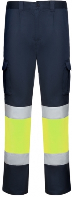 Pantaloni Hi-Vis Daily Stretch Hv, pentru barbati, Bleumarin/Galben Fluorescent, Roly 