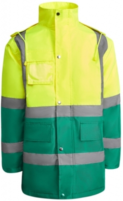 Hanorac captusit Hi-Vis Merak, pentru barbati, Verde Gradina/Galben Fluorescent, Roly 
