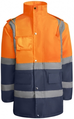 Hanorac captusit Hi-Vis Merak, pentru barbati, Bleumarin/Portocaliu Fluorescent, Roly 