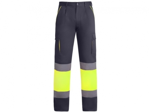 Pantaloni Hi-Vis Enix, pentru barbati, Plumb/Galben Fluorescent, Roly 