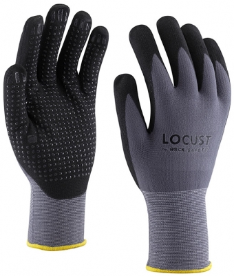 Manusi de asamblare din nailon/spandex cu palma imersata in microspuma de nitril, Gri, Locust, Rock Safety