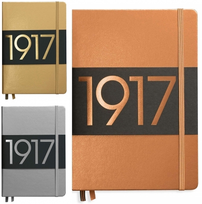 Caiet cu elastic A5, 125 file, velin, Metallic Leuchtturm1917 