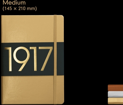 Caiet cu elastic A5, 125 file, punctat, Metallic Leuchtturm1917 