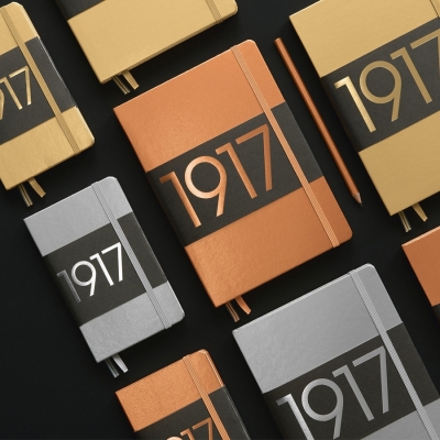 Caiet cu elastic A5, 125 file, punctat, Metallic Leuchtturm1917 