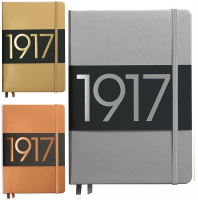 Caiet cu elastic A5, 125 file, punctat, Metallic Leuchtturm1917 