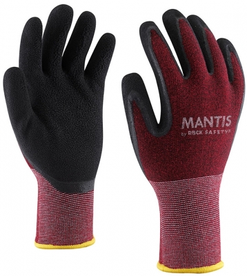 Manusi de asamblare din bumbac/spandex cu palma imersata in spuma de latex, Rosu, Mantis, Rock Safety 