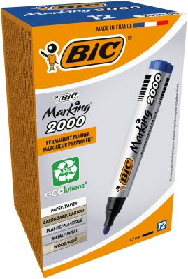 Marker permanent albastru 2000, 12 buc/cutie Bic