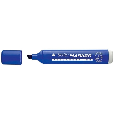 Marker permanent, albastru, cu varf tesit, Tratto