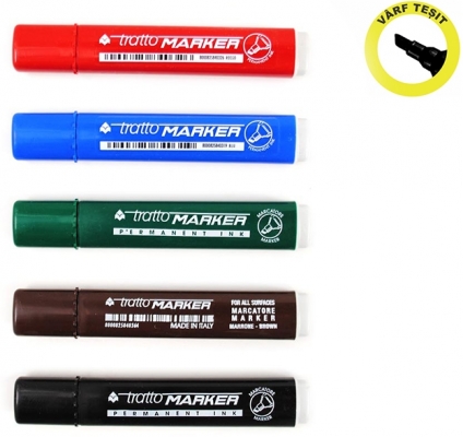 Marker permanent, albastru, cu varf tesit, Tratto