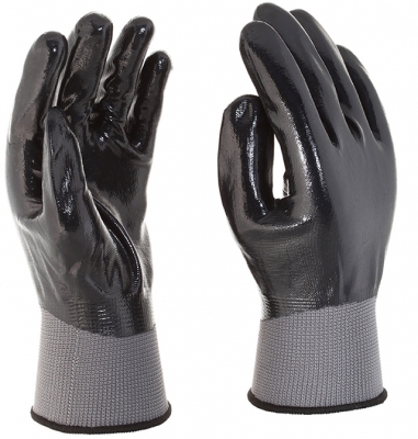 Manusi de asamblare din poliester/spandex imersate in nitril, Gri, NF1001, Rock Safety